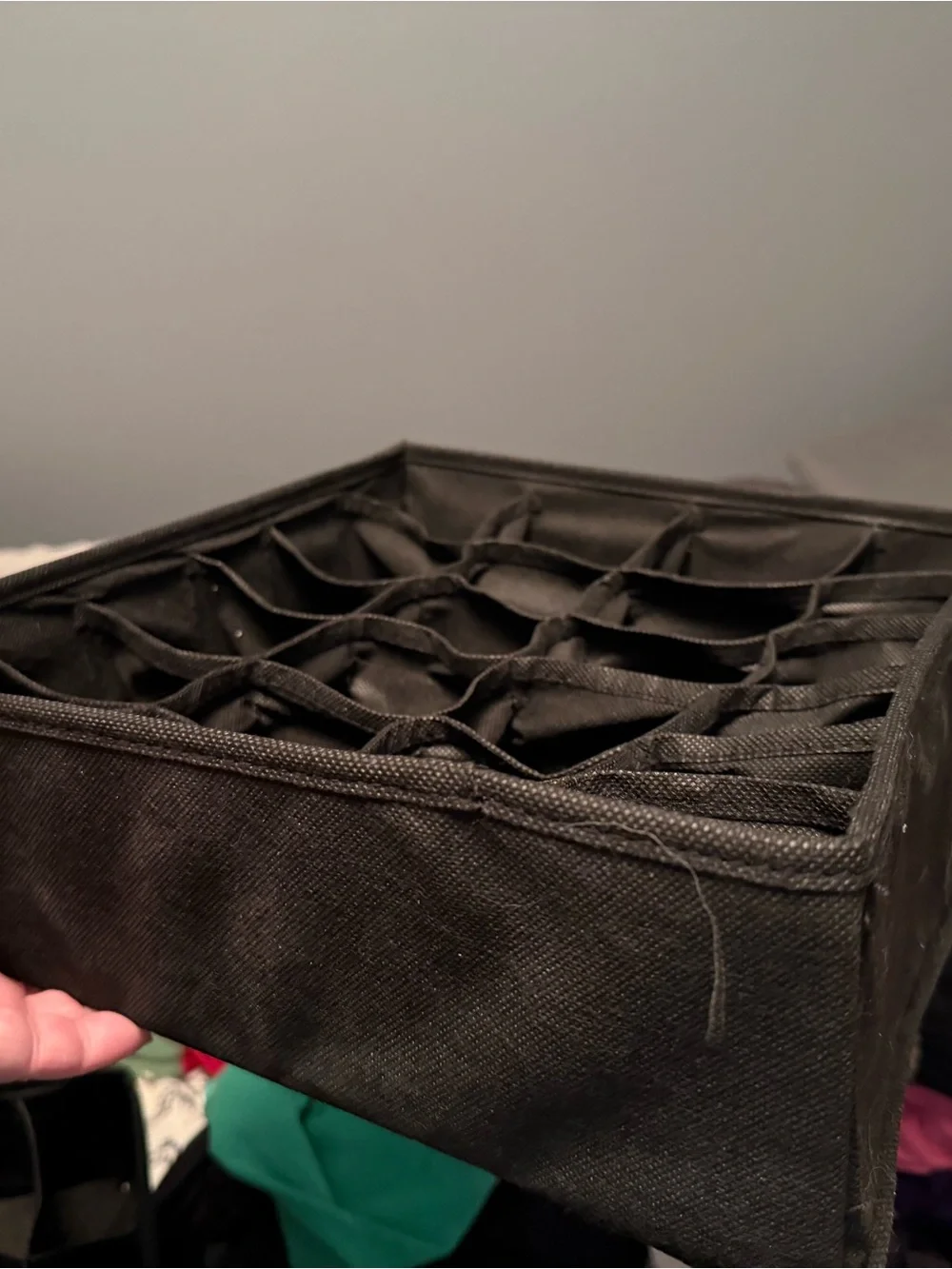 Black Fabric 24-Compartment Drawer Organizer - Set of 2
